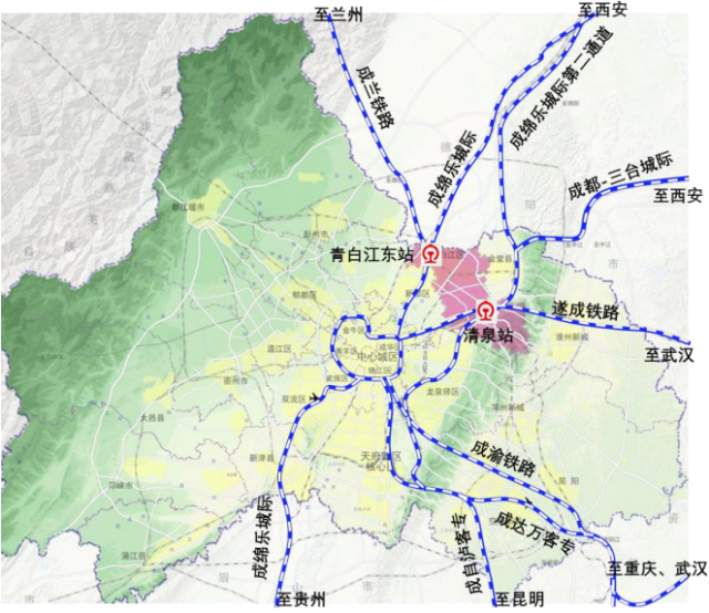 成都市青白江区最新交通规划(铁路,高速,快速公路,轨道交通)