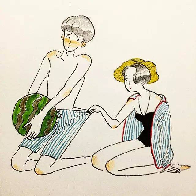 一组污到可以把你看酸的情侣插画!好真实!