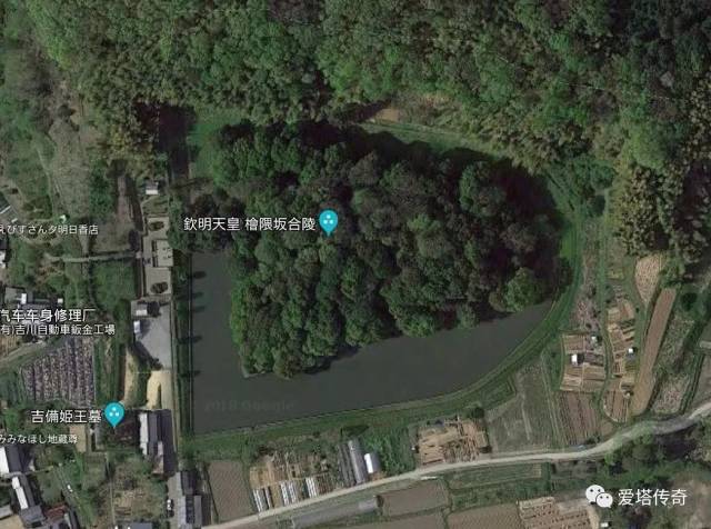 【卫星地图中的钦明天皇陵】图片