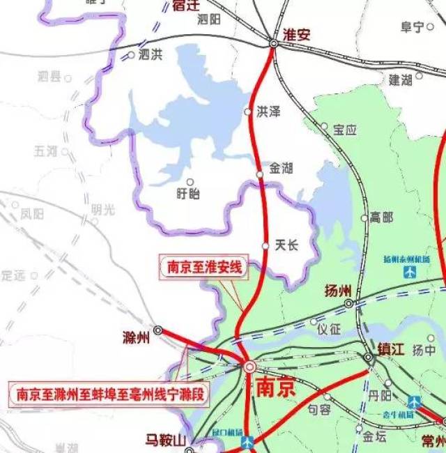 江苏省沿江城市群 城际铁路建设规划(2019-2025年)示意图