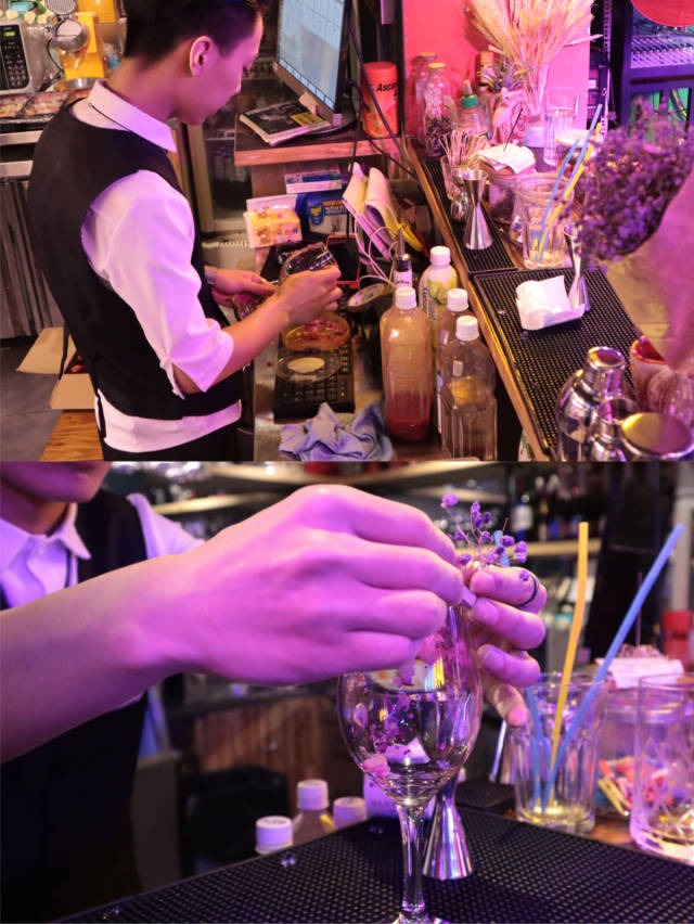 当然,最迷人的还是经过调酒师调出来的酒.