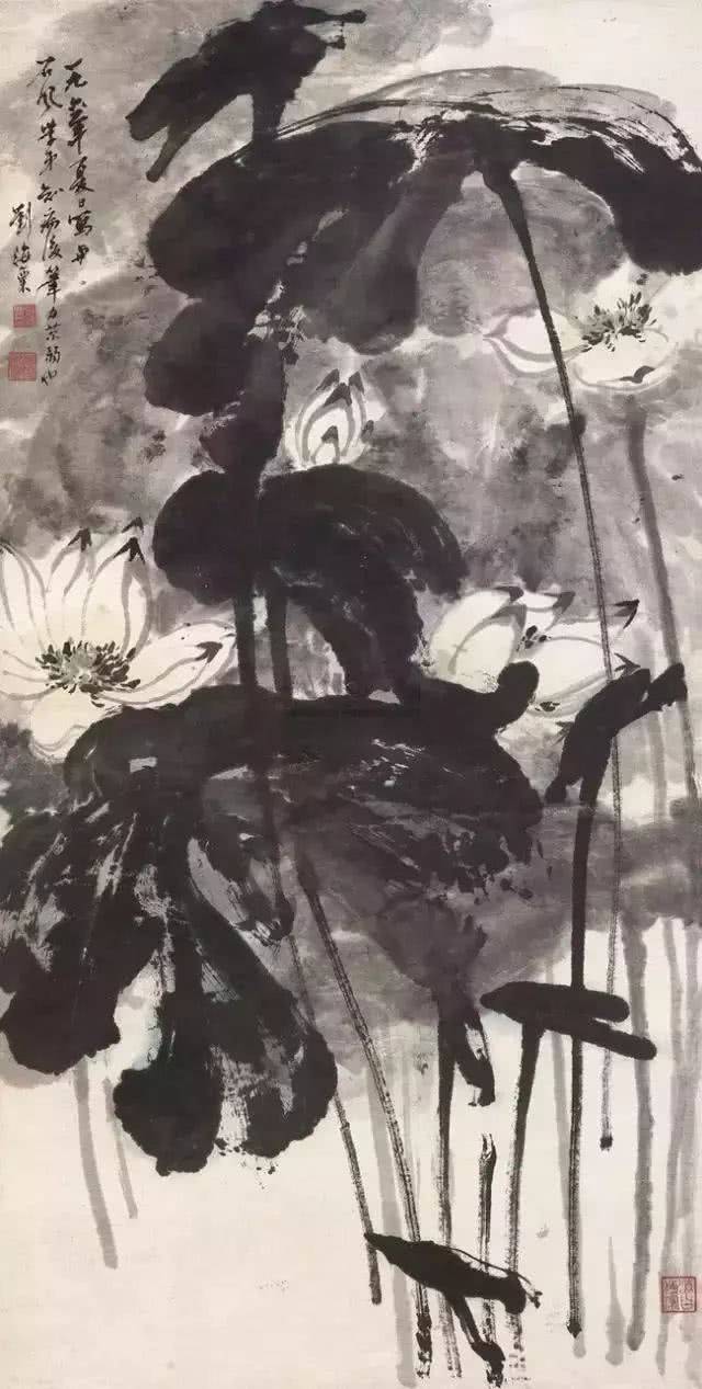 国画名家刘海粟花鸟画作品欣赏!