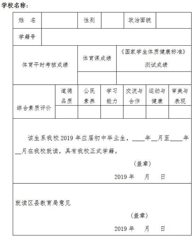 附件2 学籍证明表