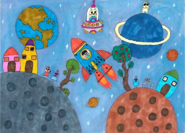 我的太空梦——湘一阳明学校太空画创作活动