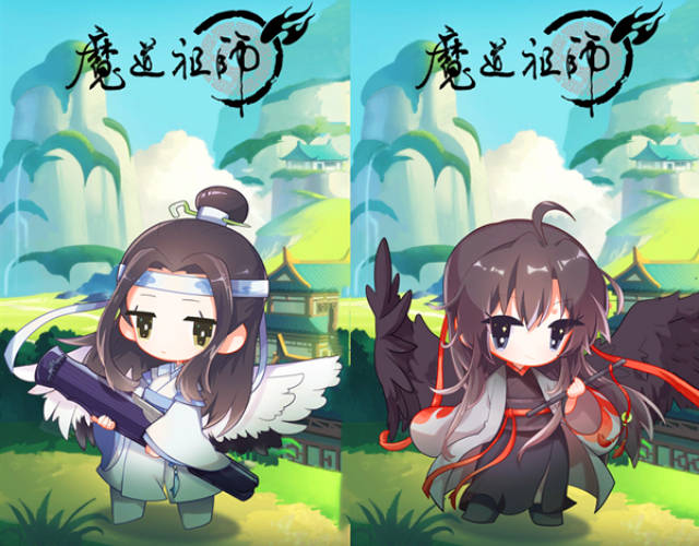 魔道祖师q版黑鸦魏无羡与白鹤蓝忘机海报发布你被萌到了吗
