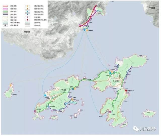 由原上川岛县道x549三沙线,下川岛县道x550略独线和乡道y314东略线