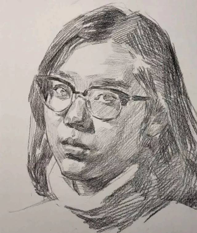 第三〇五集 朱传奇教你画戴眼镜的及肩短发女青年素描头像