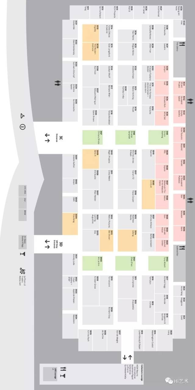 2019巴塞尔艺术香港展会3层平面图(横屏放大查看,建议收藏) 亚洲当代