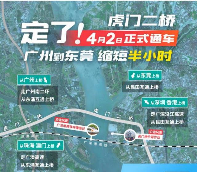 具体而言,虎门二桥先后 与广澳高速,广州地铁四号线,海鸥公路, 港口