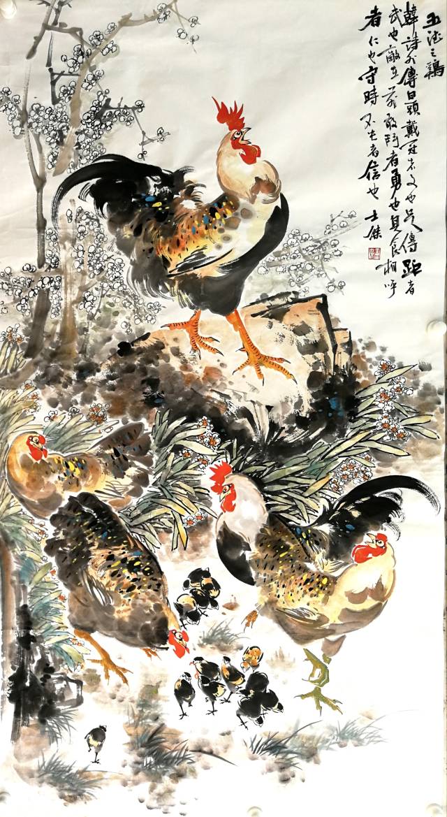 画家卢士杰:画鸡要重点刻画好一个部位,就成功了一大半