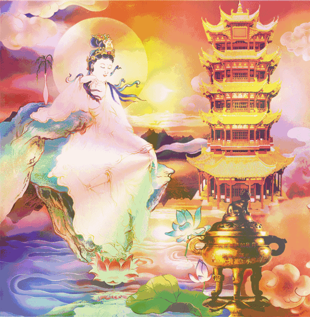 早上好,送你最美观音菩萨动态图片,祝你吉祥如意,见者