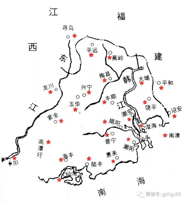 广东的"原中央苏区片区"和"海陆丰片区"