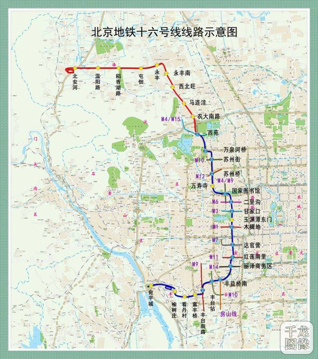 北京地铁16号线线路图.千龙网发