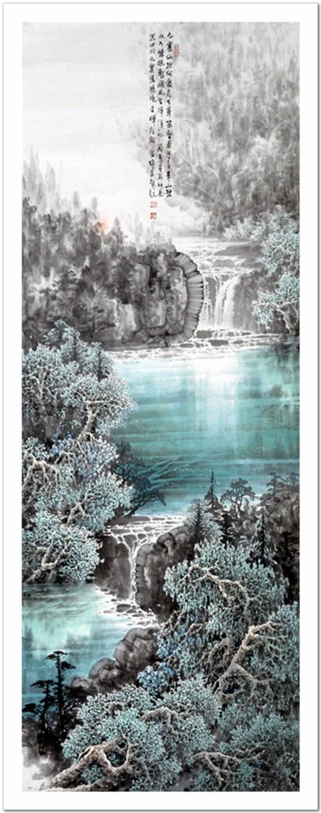 九寨风情 -- 中国画家李晖水墨山水画作品赏析