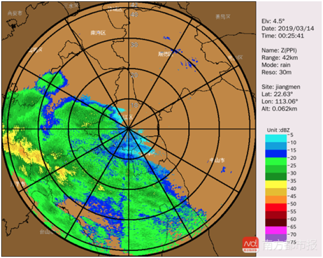 江门首张高清天气雷达图出炉!探测精度提高33倍!