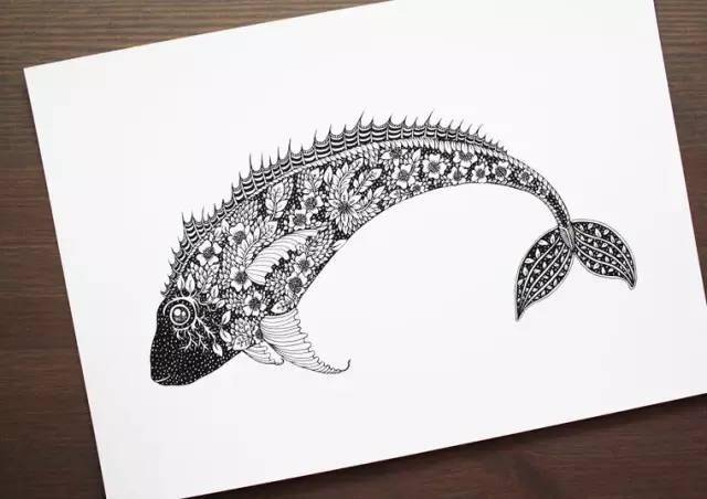 线描素材合集,一支针管笔就能画出的黑白插画!
