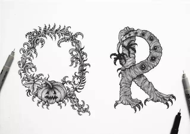 线描素材合集,一支针管笔就能画出的黑白插画!