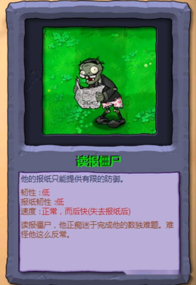 pvz:读报僵尸"报纸"的背面有什么?这6个字母,很少有人