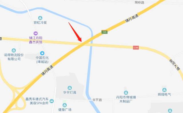 g346与镇丹高速路口.