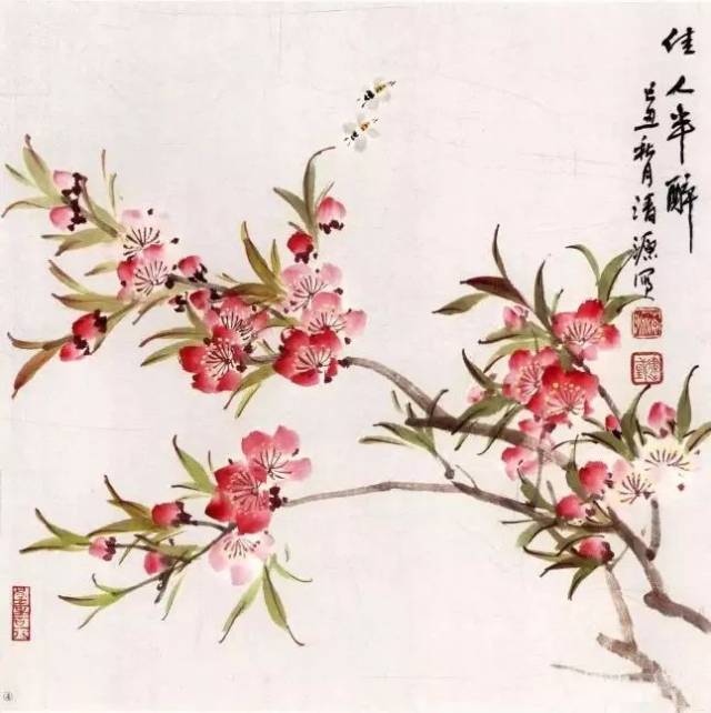 国画入门教程—桃花,燕子,柳树的画法