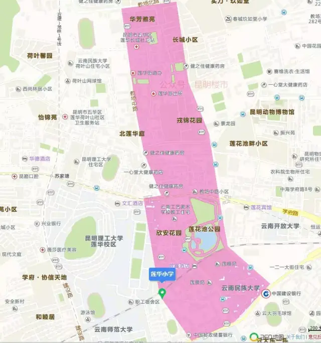2019昆明重点小学划片招生范围(地图版)