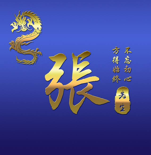 20个超好看的蓝色背景,金色样式姓氏头像,一定有你的姓氏