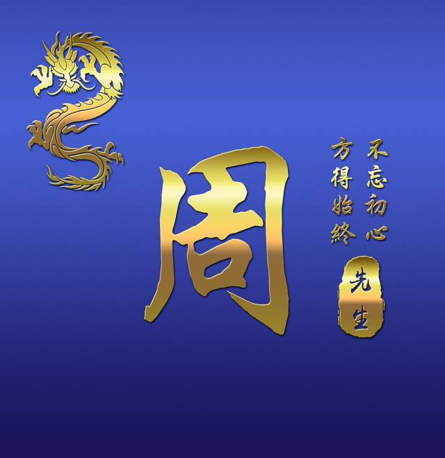 20个超好看的蓝色背景,金色样式姓氏头像,一定有你的姓氏