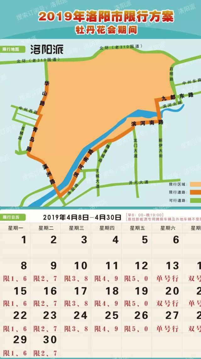 2019洛阳限行措施公布(附限行日历地图)