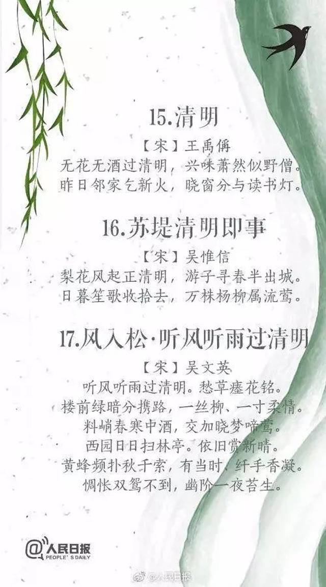 清明节 | 来由及各种活动习俗,附19首绝美的诗词