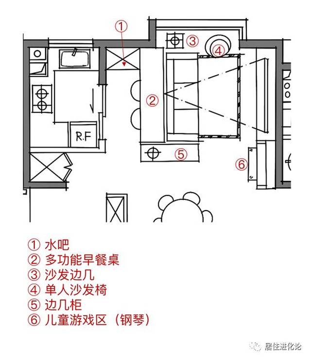 客厅早餐厅功能分析图