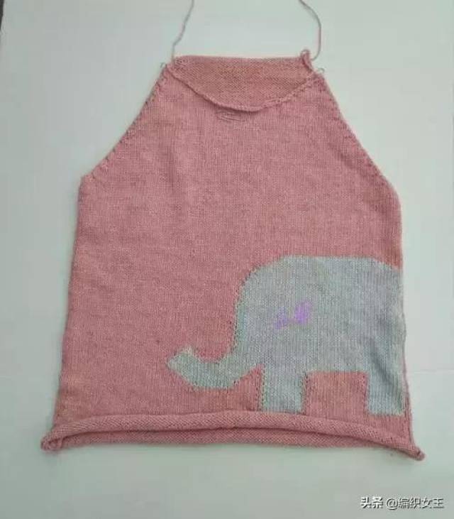 大方又可爱的大象花样儿童插肩毛衣,附图解与编织教程