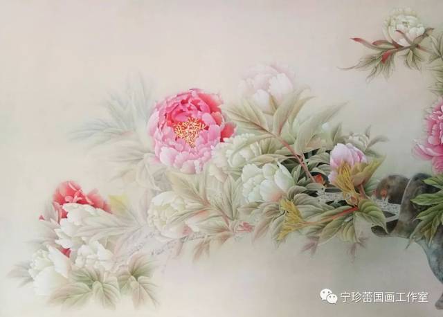 宁珍蕾|工笔水滴牡丹 网络班招生(超低价200元!