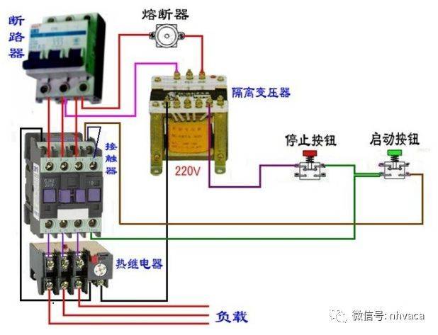 接触器实物接线图-380v220v交流接触器接线图