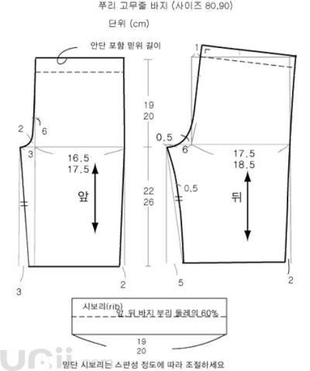 儿童运动裤的制作教程(附:裁剪图及松紧腰的上法)