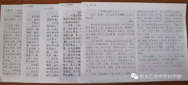 文思似泉涌,赞美"师生情"——衡水汇龙中学初中部作文