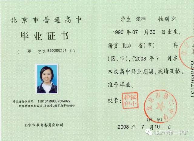 12,1992届梁新儒校长签发高中毕业生张燕军毕业证书