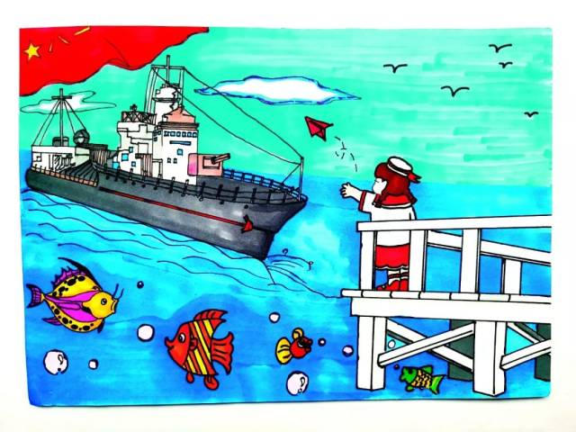 围观!泰州孩子把各自的海军梦,画进了这些画中