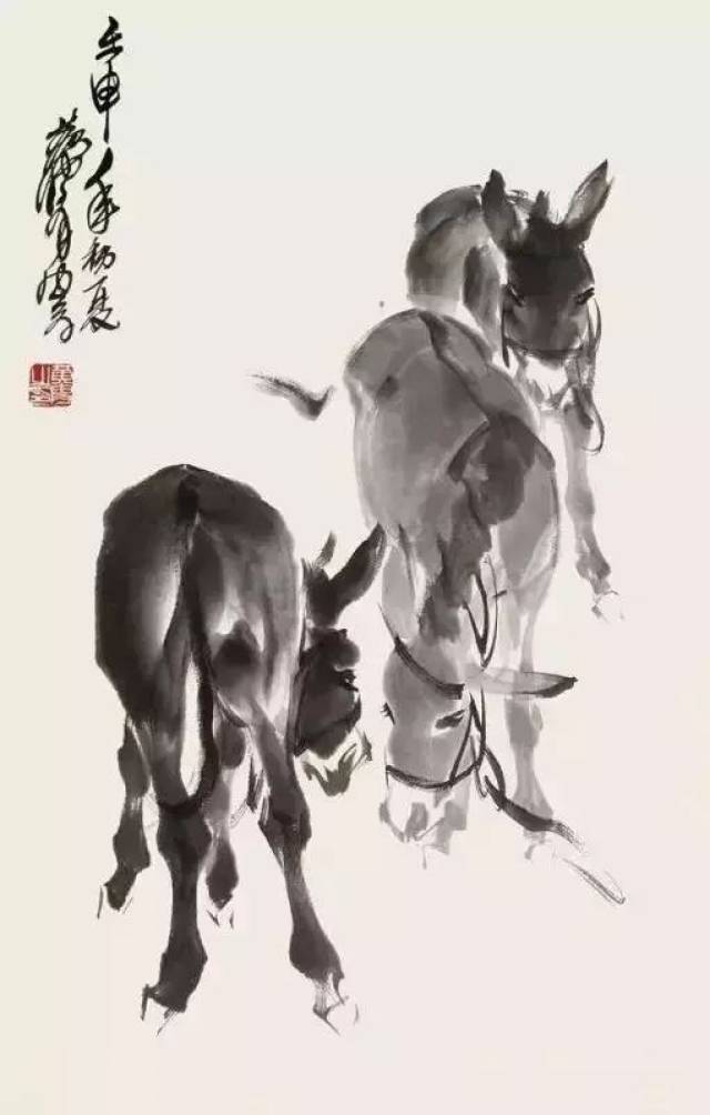 水墨四绝 :李可染的牛,齐的虾 ,徐悲鸿的马,黄胄的驴 ,彰显了
