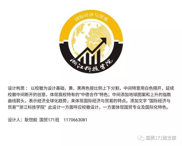 并评选出了两份作为国际经济与贸易的专业logo