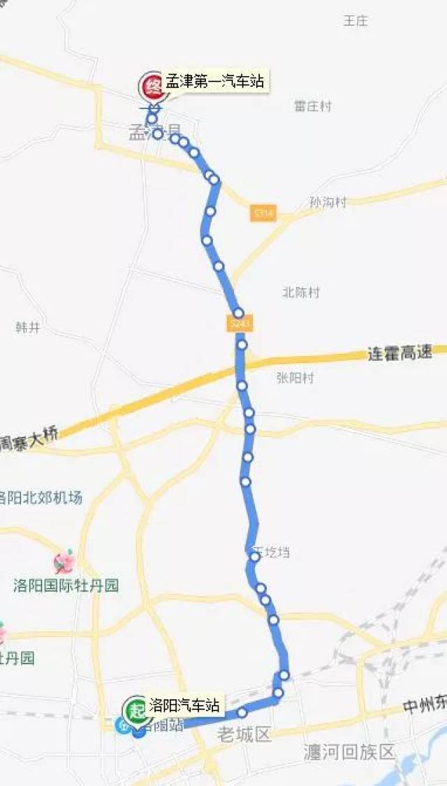 收藏!洛阳市区到各县区城际公交班次线路详情,配有路线图!