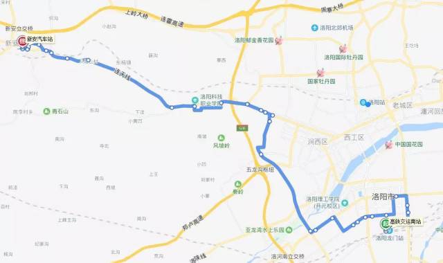 洛阳市区到各县区城际公交班次线路详情,配有路线图!