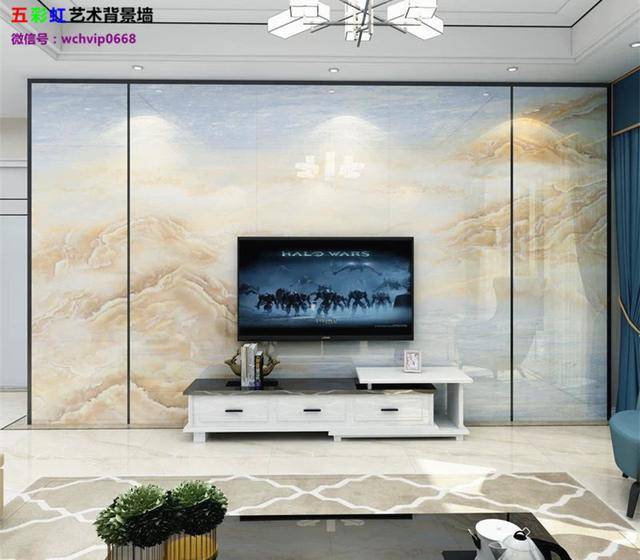 13款微晶石搭配钛合金线条电视沙发背景墙,简于形,奢于心!