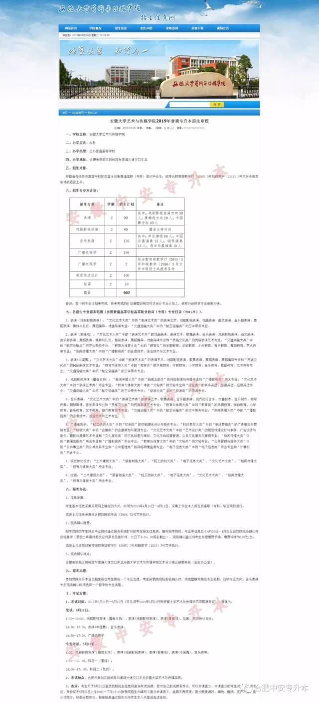 安大传媒与艺术学院,皖南医学院,安徽农业大学,2019年