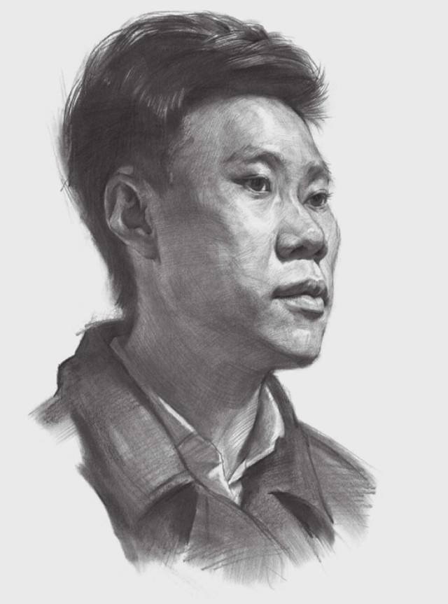 男青年侧脸素描头像怎么画