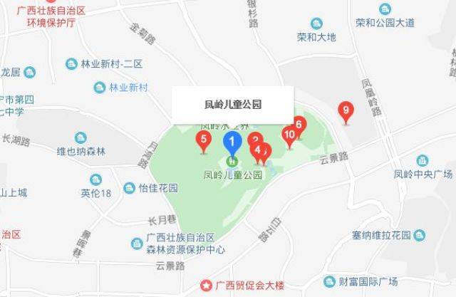 交通指南 地址:南宁市青秀区云景路25号凤岭儿童