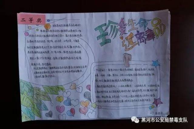 远离毒品"为主题的禁毒知识手抄报比赛