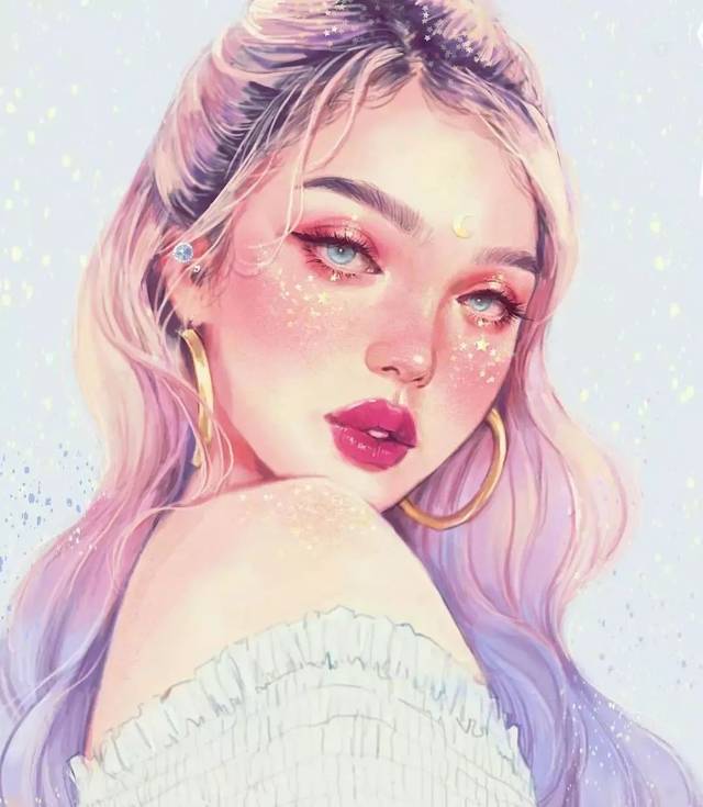 27张美女的欧美风妆容插画,每张都能拿来当头像!