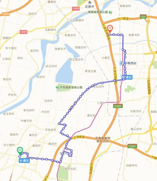 【今日头条】济南公交与地铁1号线站点在长清接驳路线