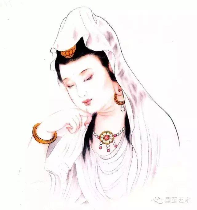 国画基础教程:观音工笔画法