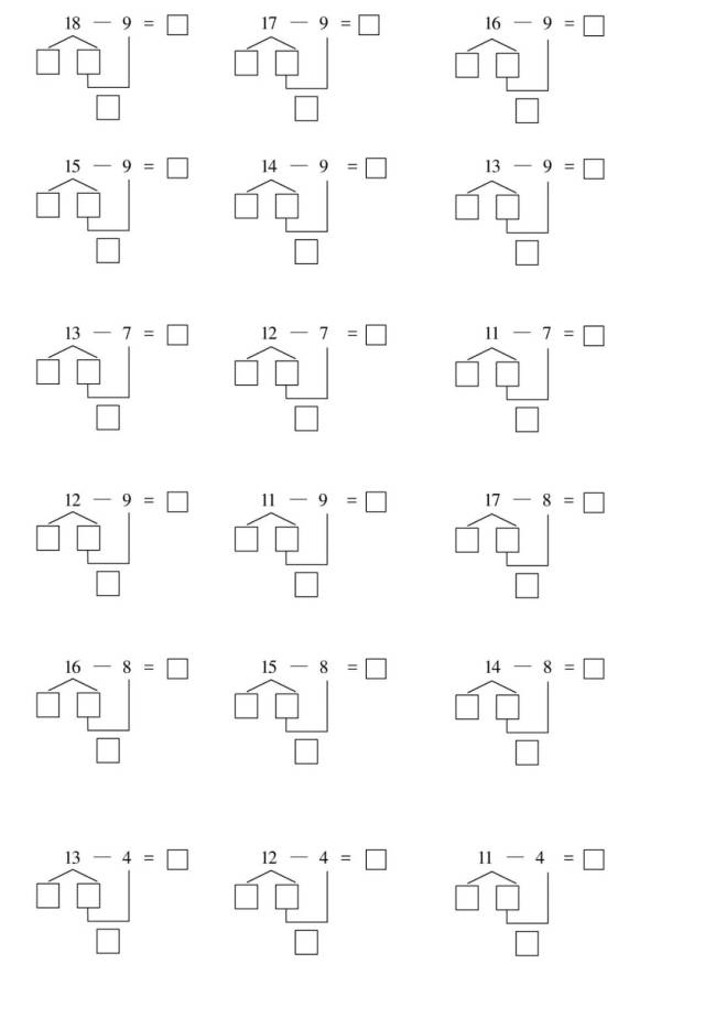 【期中必练】小学一年级数学下册凑十法与破十法,进位加法,退位减法